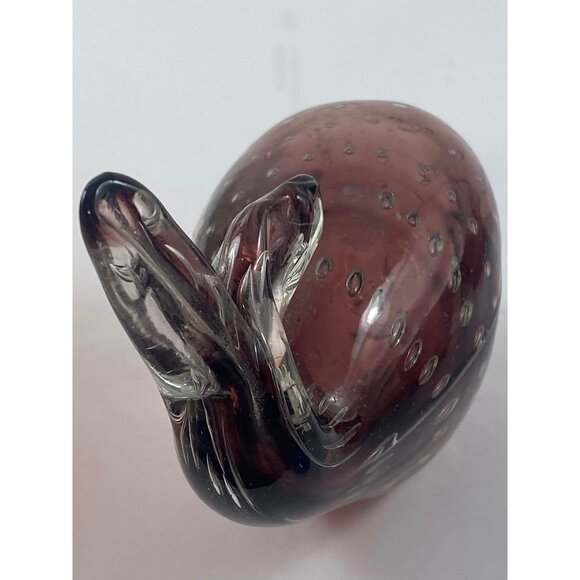 Art Glass Bullicante Bubbles Murano Style Whale Amethyst Purple Paper Weight - Picture 4 of 7